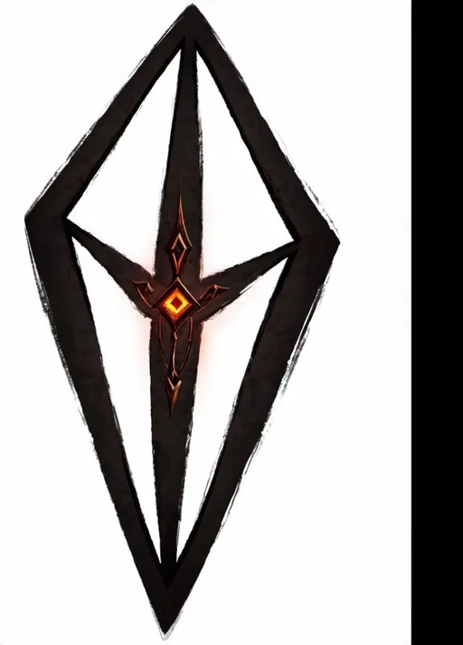 Prompt: The eye of fire rune, Clean, defined, and dark