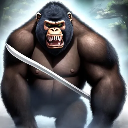 Prompt: anime ninja gorilla