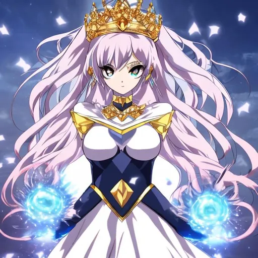 Prompt: anime diamond, queen of the radiant gem warriors