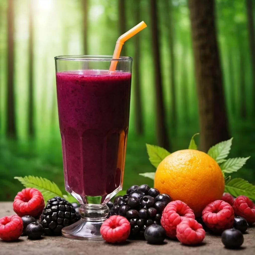 Prompt: juice with forest fruits