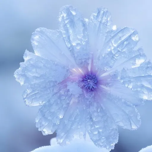Prompt: flowers petals ice frosty