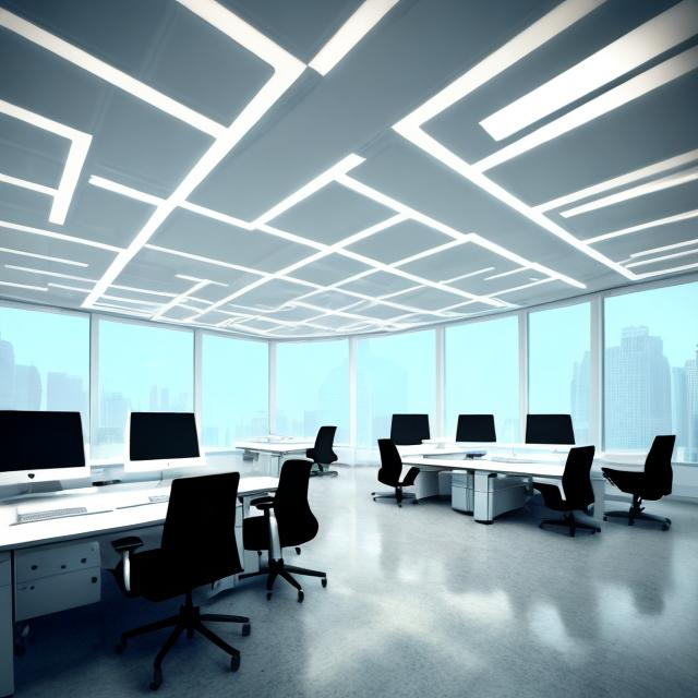 Prompt: futuristic office  interior