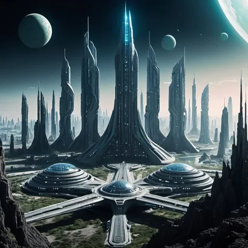 Prompt: Xan Futuristic City on Planet Krypton