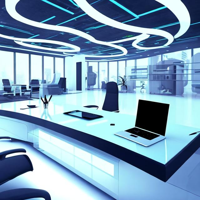 Prompt: futuristic interior office