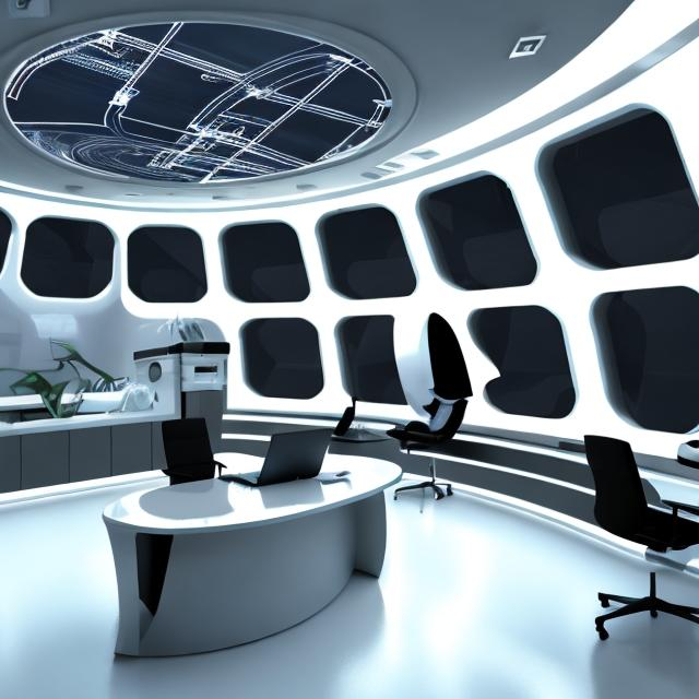 Prompt: futuristic interior office