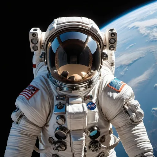 Prompt: cosmonaut suit in space