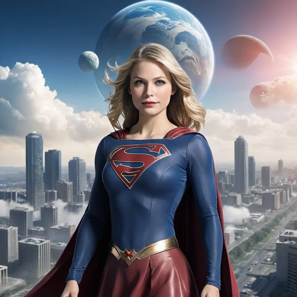 Prompt: Supergirl Argo City Clouds planet