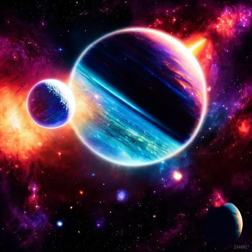 Prompt: cosmonaut galaxy planet
