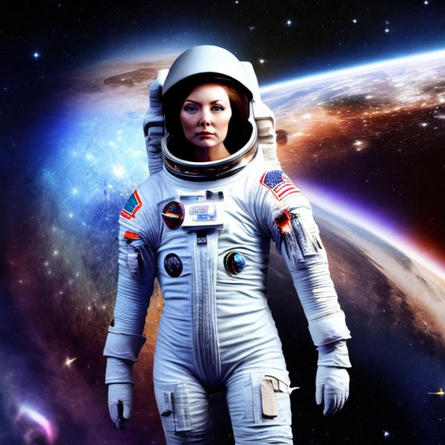 Prompt: space woman interior woman astronaut starship alien