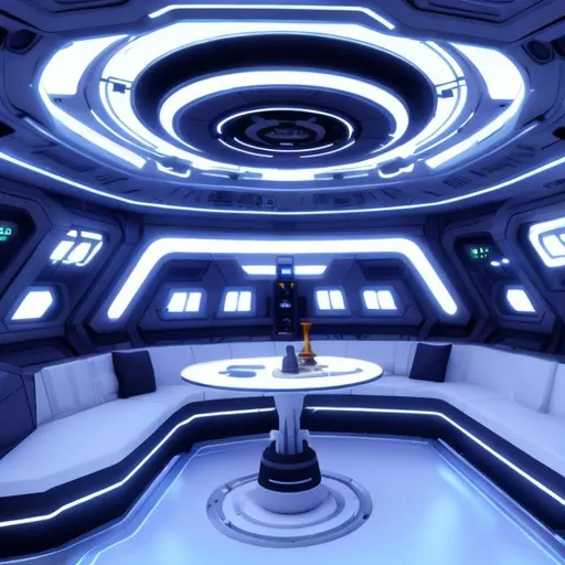 Prompt: futuristic interior star ship