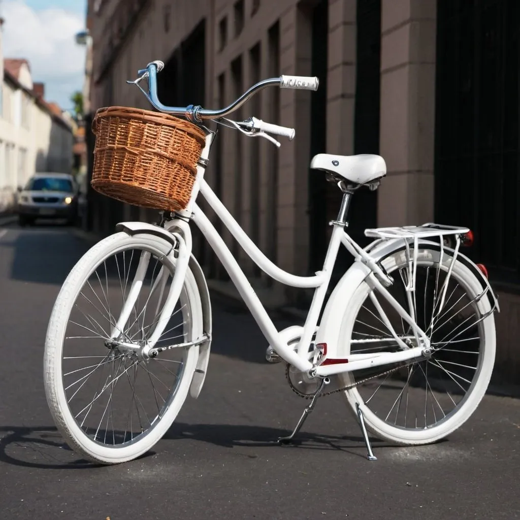 Prompt: white bicycle