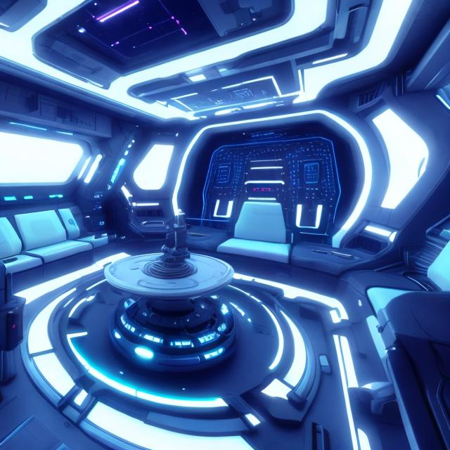 Prompt: futuristic interior star ship