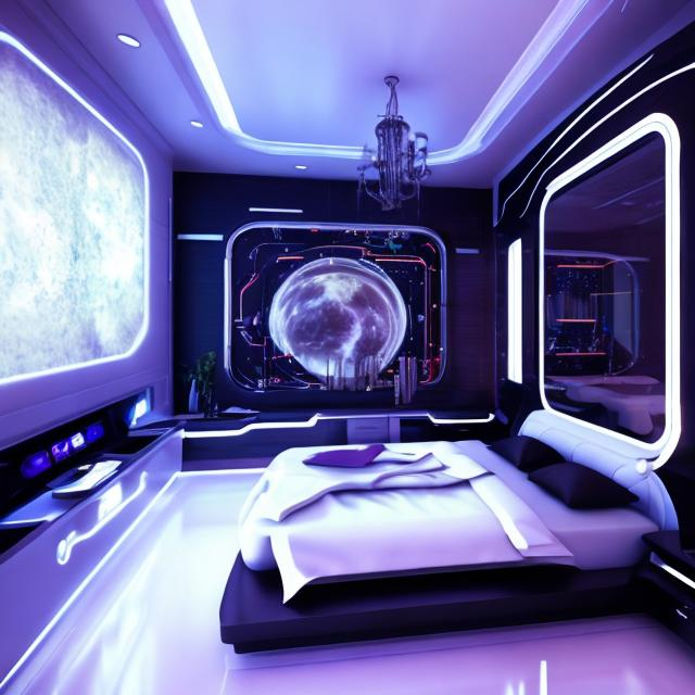 Prompt: futuristic interior bedroom