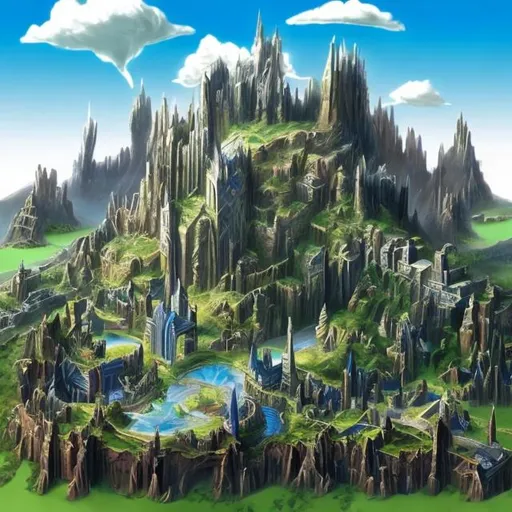 Prompt: kryptonians landscape summer castles