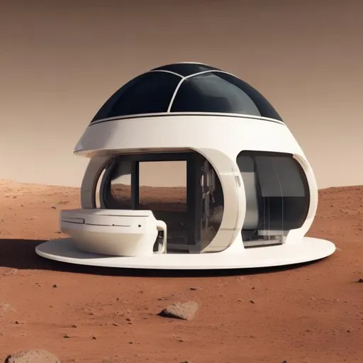Prompt: futuristic house on mars trip cosmos