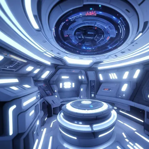 Prompt: futuristic interior star ship