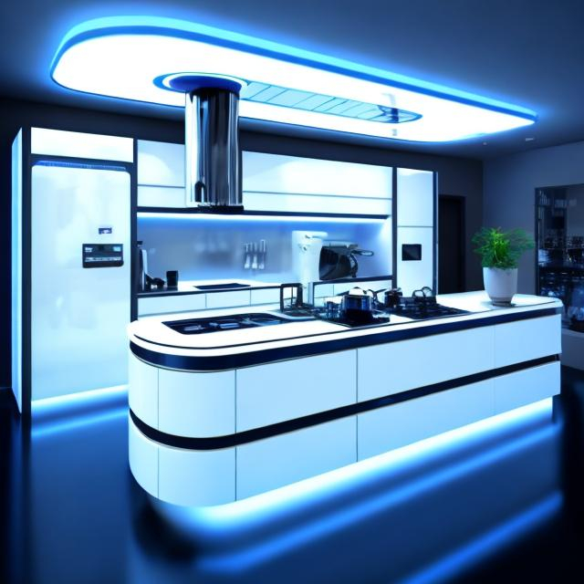 Prompt: futuristic kitchen