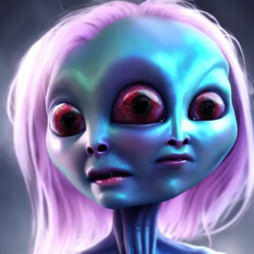 Prompt: alien girl