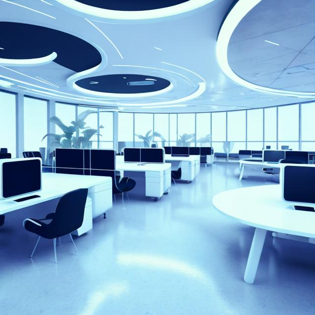 Prompt: futuristic office  interior