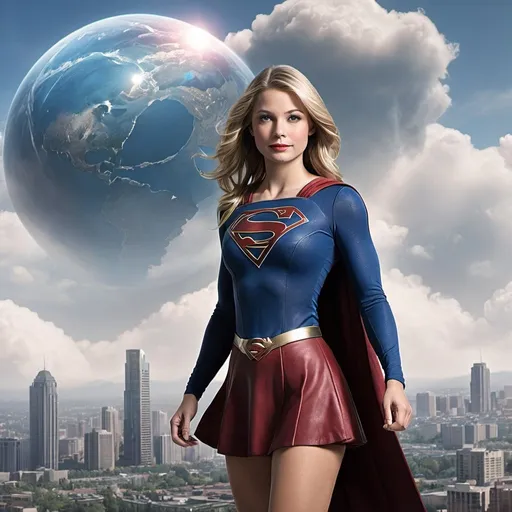 Prompt: Supergirl Argo City Clouds planet