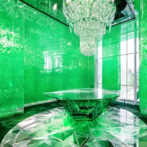Prompt: green crystal room