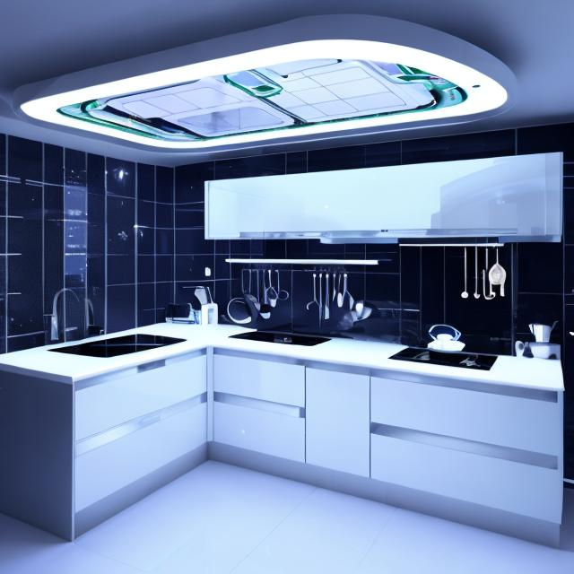 Prompt: futuristic kitchen