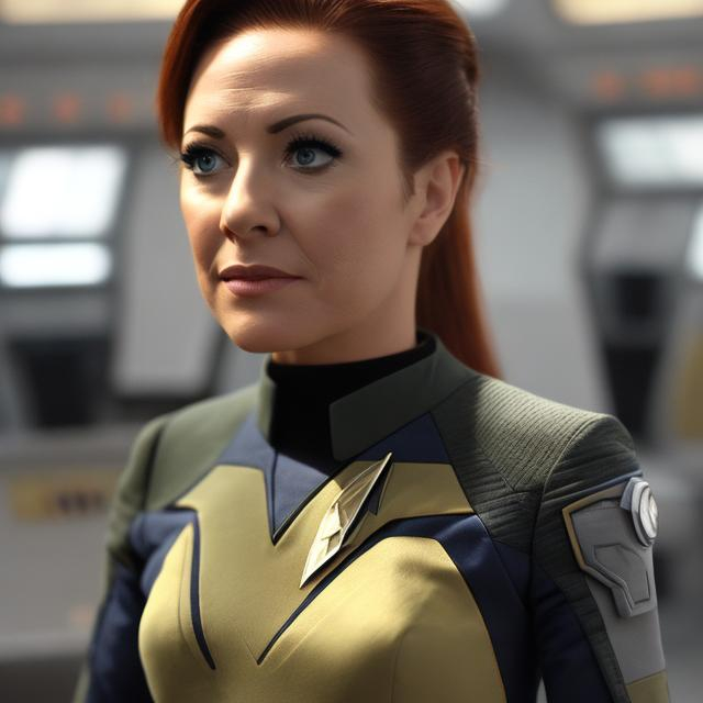 Prompt: 
star trek suit commander female