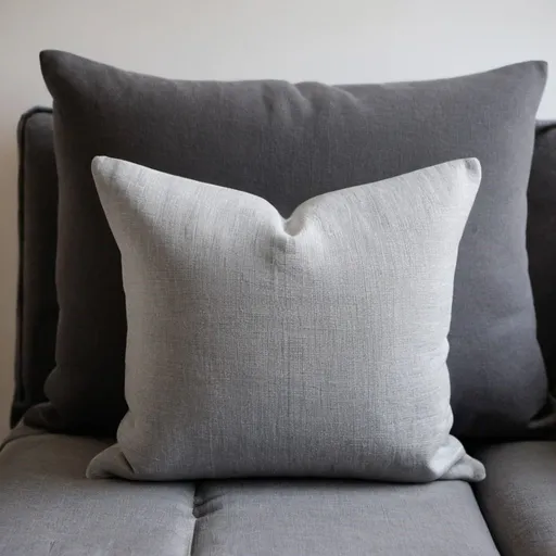 Prompt: grey textile pillow interior