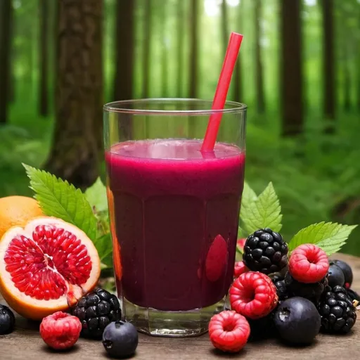Prompt: juice with forest fruits