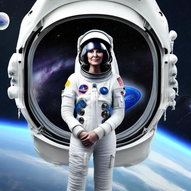 Prompt: space woman interior woman astronaut starship alien