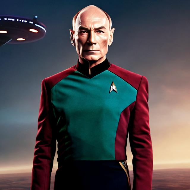 Prompt: 
star trek suit Picard commander