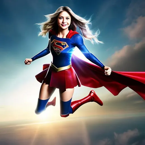 Prompt: supergirl flying