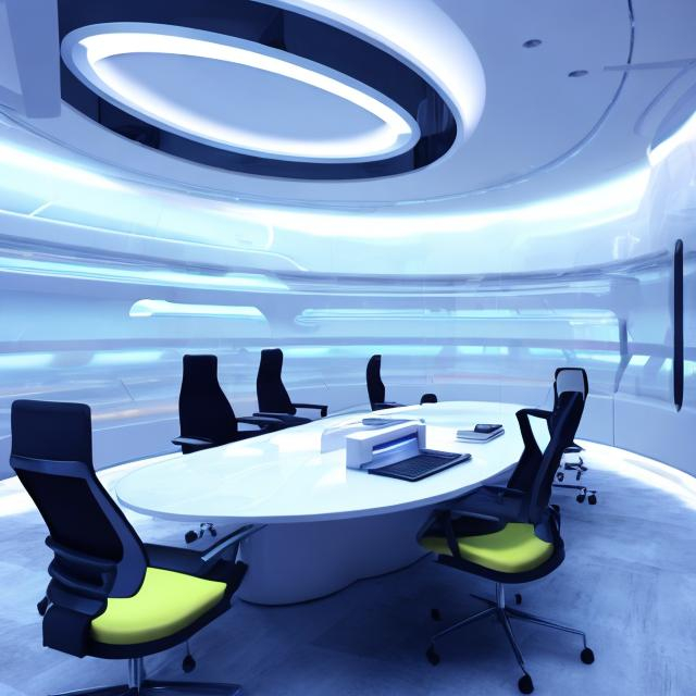 Prompt: futuristic interior office