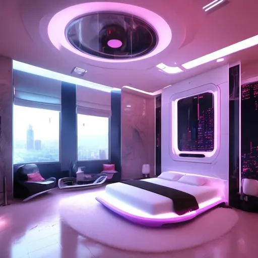 Prompt: futuristic bedroom