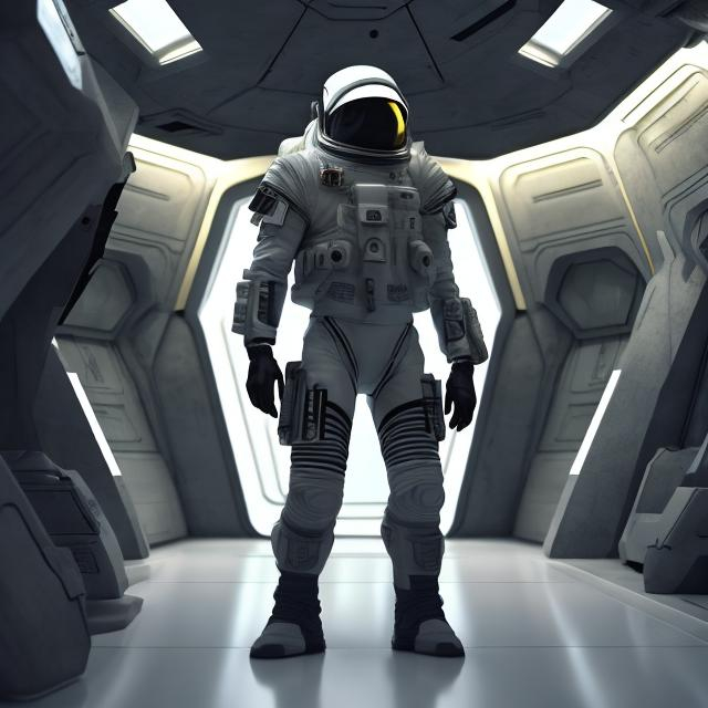 Prompt: spaceinterior design soldier sci fi futuristic interior