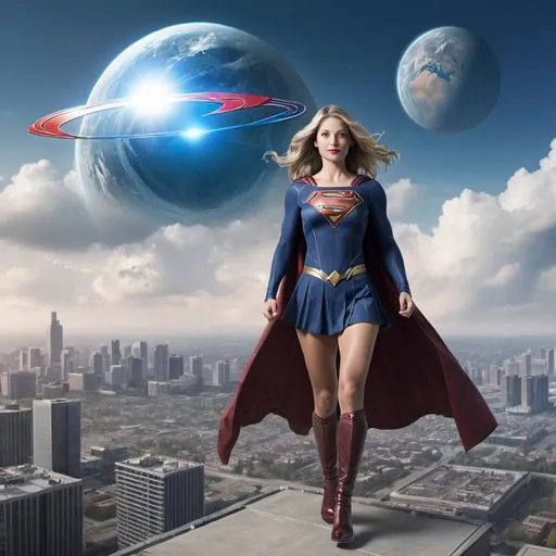 Prompt: Supergirl Argo City Clouds planet