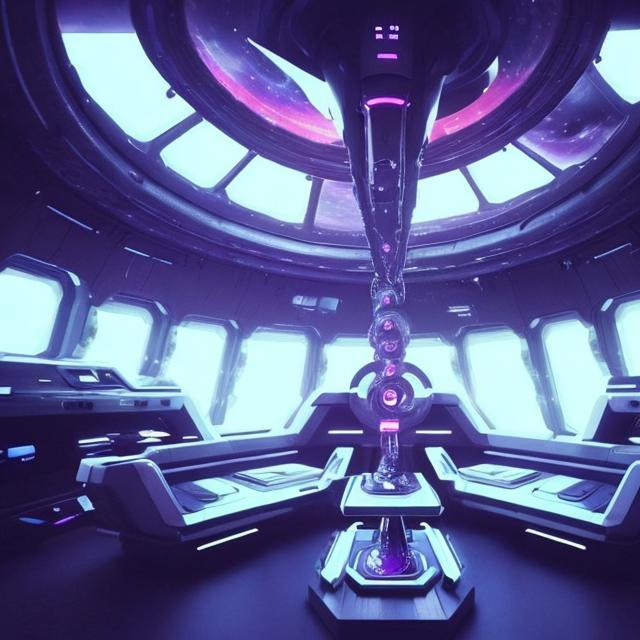 Prompt: interior design ship alien futuristic universe deep space galaxy cosmos