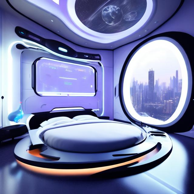 Prompt: futuristic bedroom