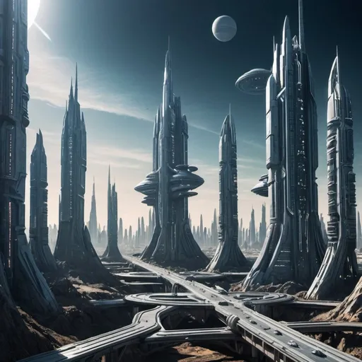 Prompt: Xan Futuristic City on Planet Krypton