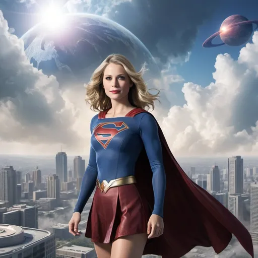 Prompt: Supergirl Argo City Clouds planet