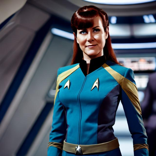 Prompt: 
star trek suit commander female