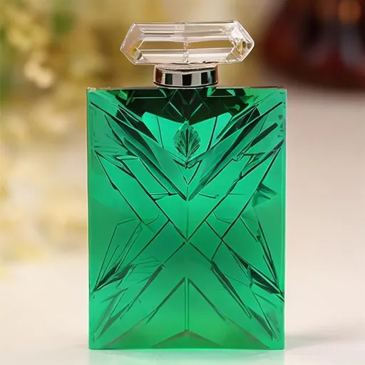 Prompt: crystal kryptonite perfume bottle