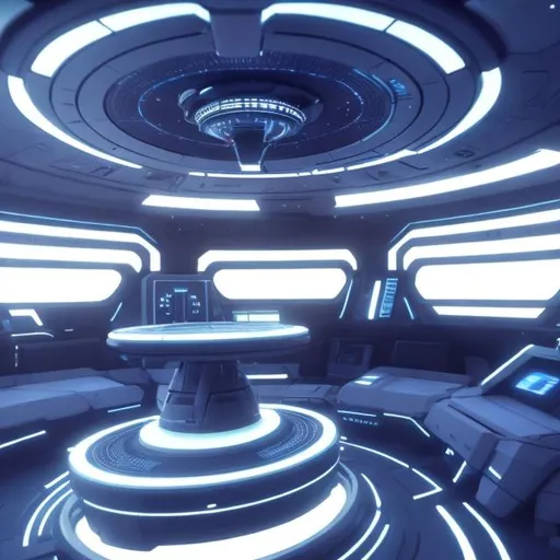 Prompt: futuristic interior star ship