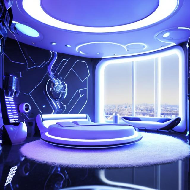Prompt: futuristic interior bedroom