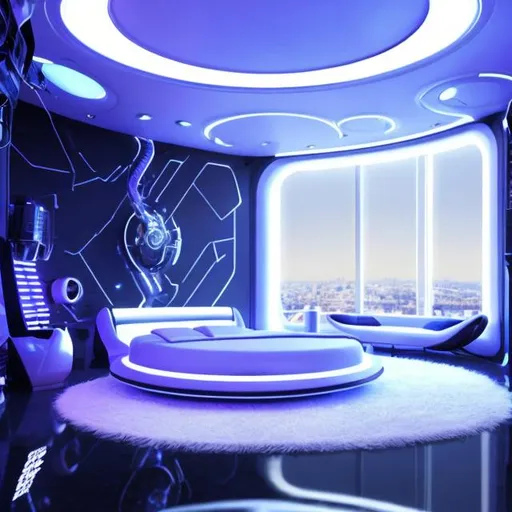 Prompt: futuristic interior bedroom