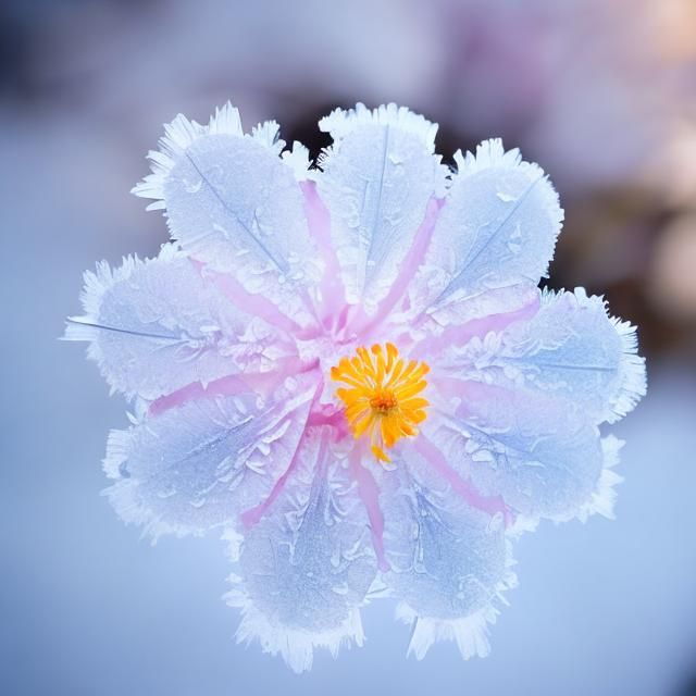 Prompt: flowers petals ice frosty