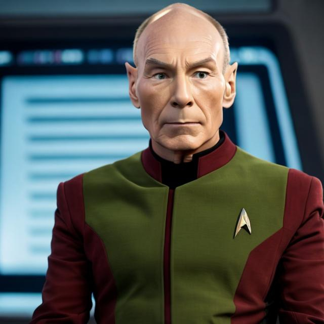 Prompt: 
star trek suit Picard commander