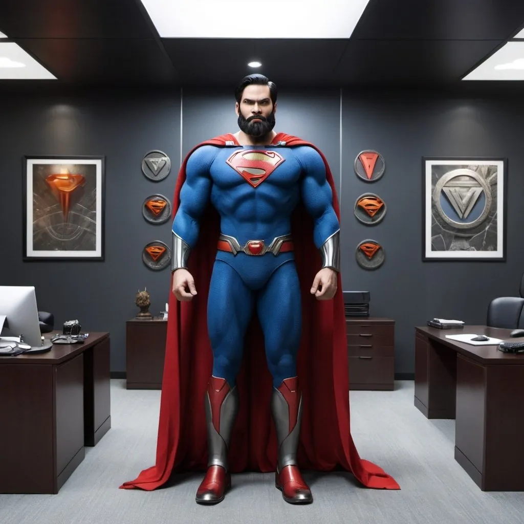 Prompt: Rao God of Krypton office