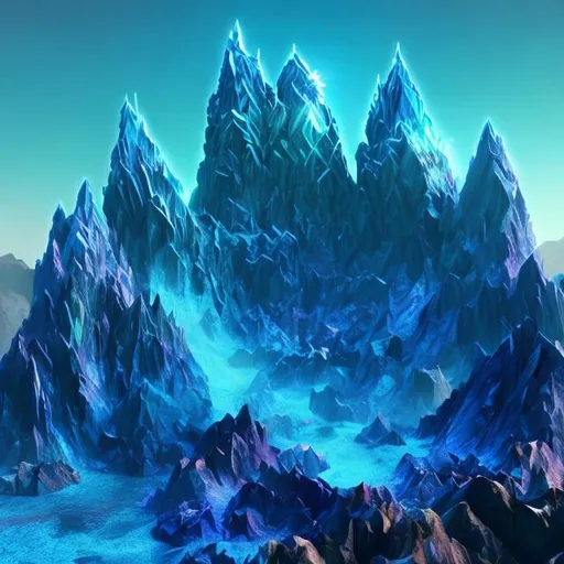 Prompt: jewel mountains morstil ocean krypton