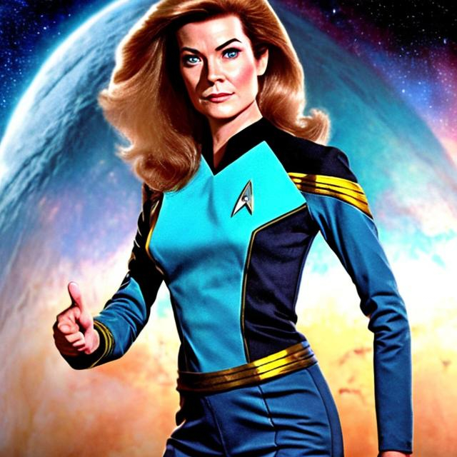 Prompt: star trek suit commander woman